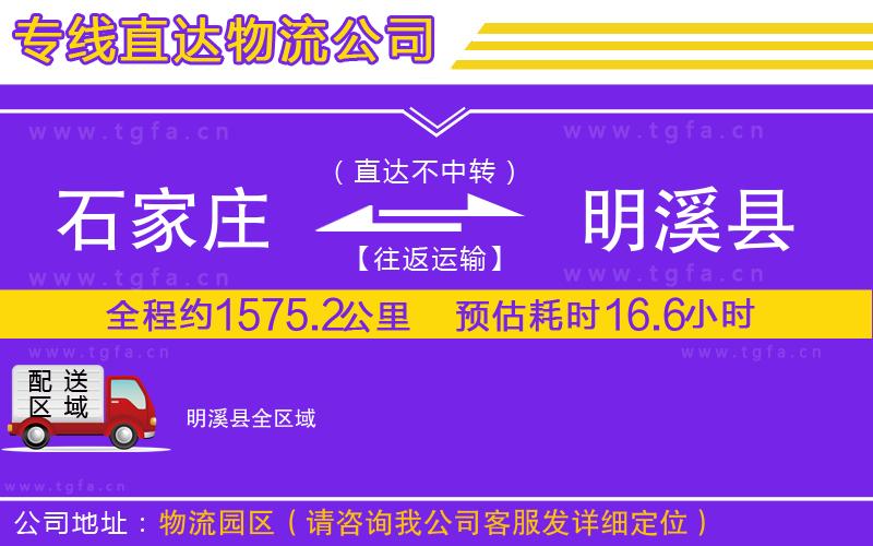 石家莊到明溪縣物流公司