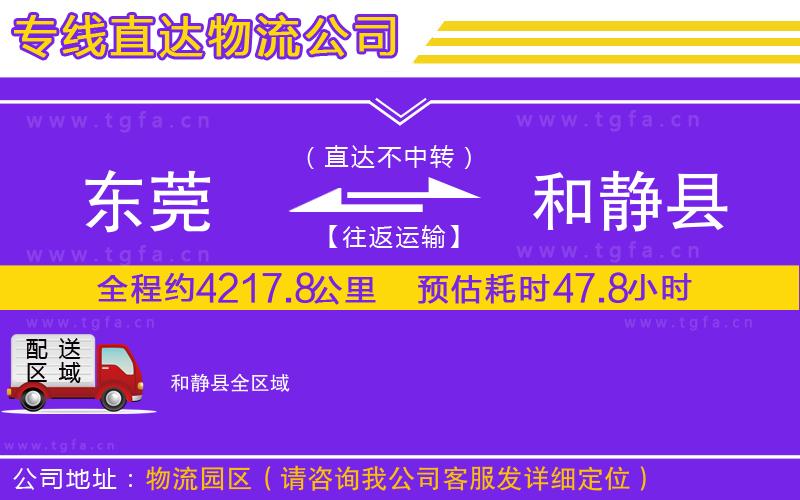 東莞到和靜縣物流公司