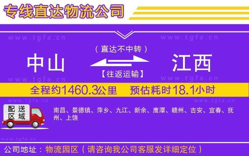 中山到江西物流專線