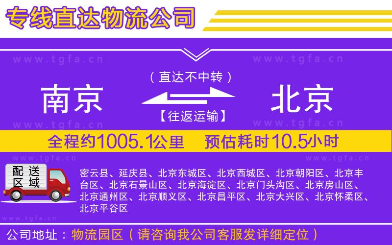 南京到北京物流公司