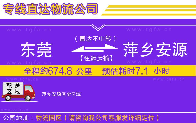 東莞到萍鄉(xiāng)安源區(qū)物流專線