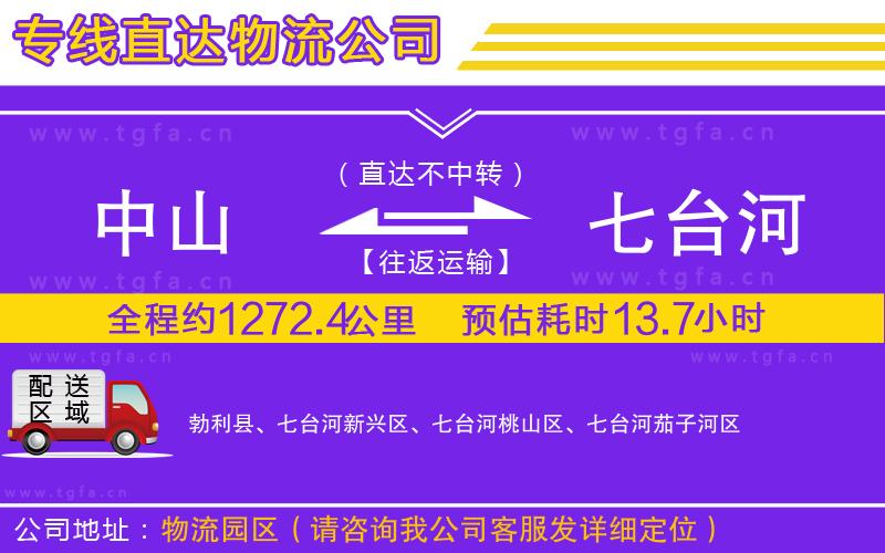 中山到七臺河物流公司