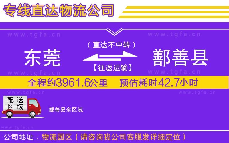 東莞到鄯善縣物流專線