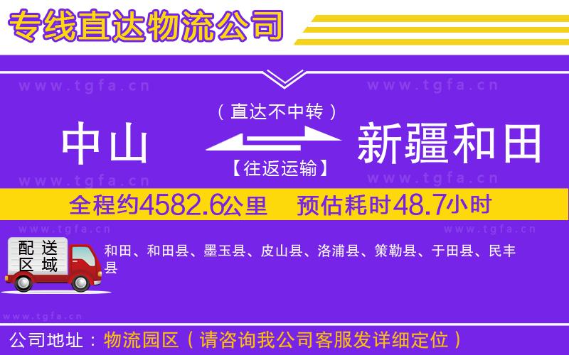 中山到新疆和田地區(qū)物流公司