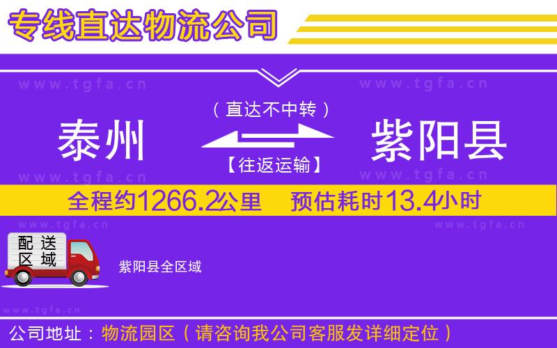 泰州到紫陽縣物流專線