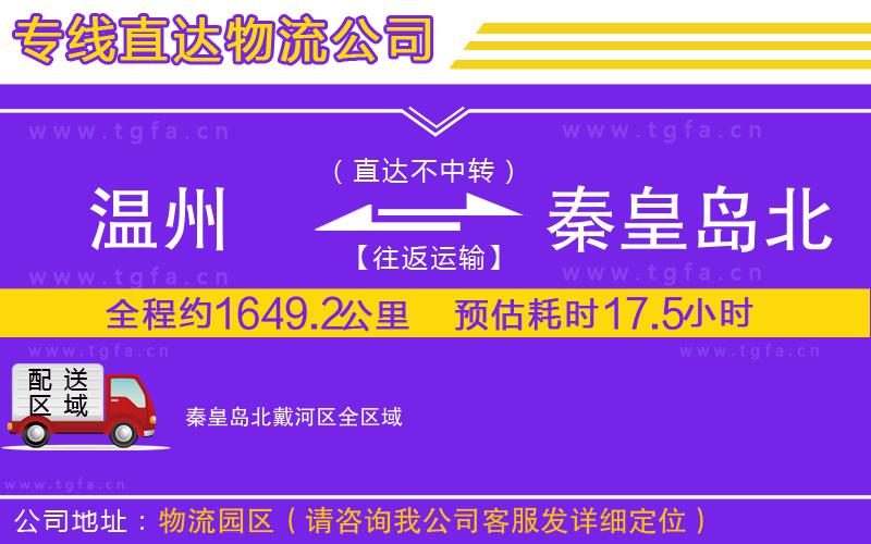 溫州到秦皇島北戴河區(qū)物流專(zhuān)線(xiàn)