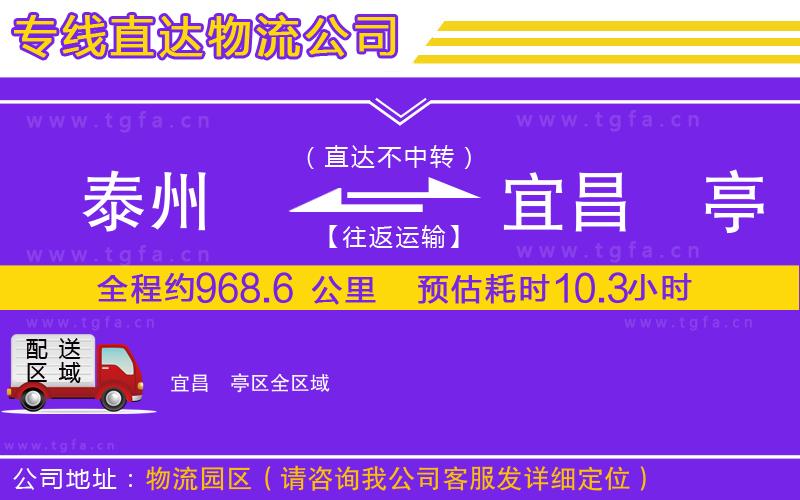 泰州到宜昌猇亭區(qū)物流專線