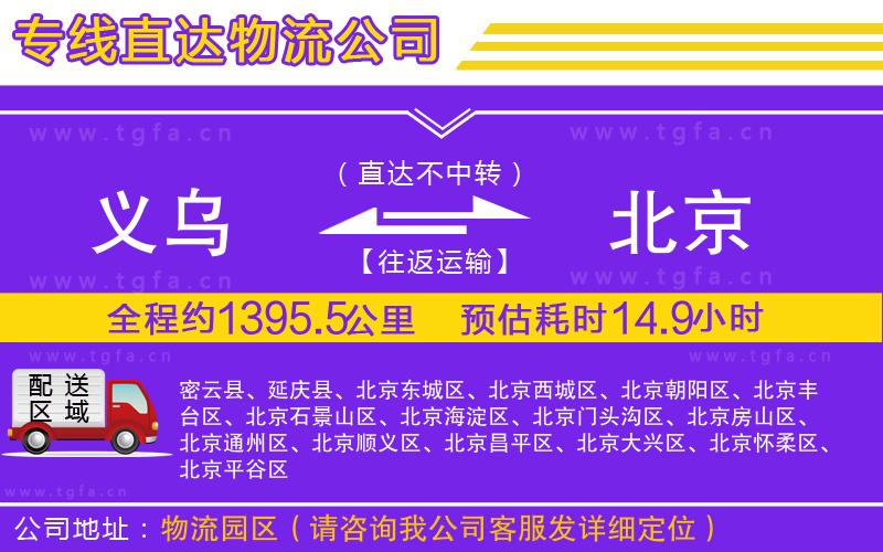 義烏到北京物流專線