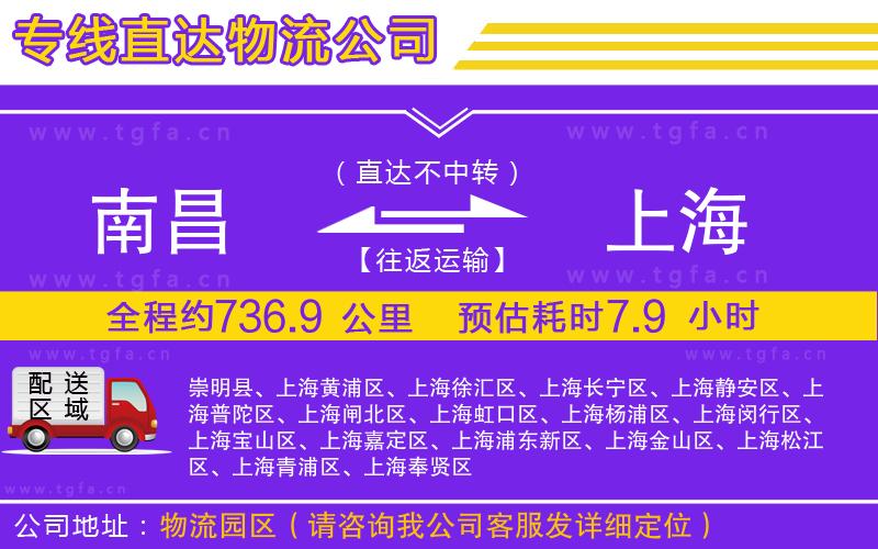 南昌到上海物流專線