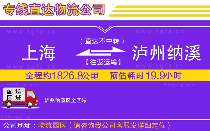 上海到瀘州納溪區(qū)物流專線