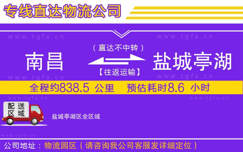 南昌到鹽城亭湖區(qū)物流專線