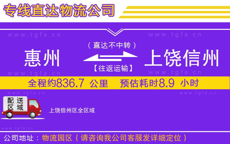 惠州到上饒信州區(qū)物流專線