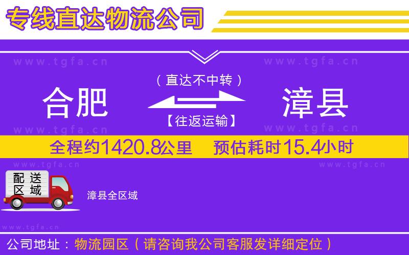 合肥到漳縣物流公司